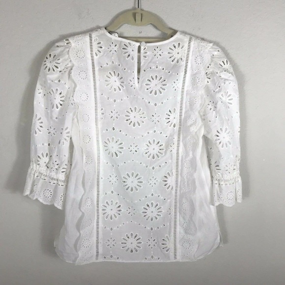 Veronica Beard Gale Blouse White Embroidery White - Picture 5 of 9